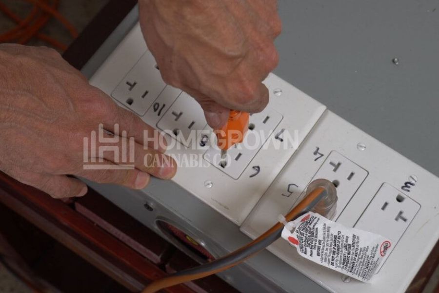 Multiple power outlets for indoor grows.