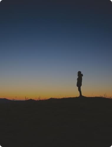 man and sunset